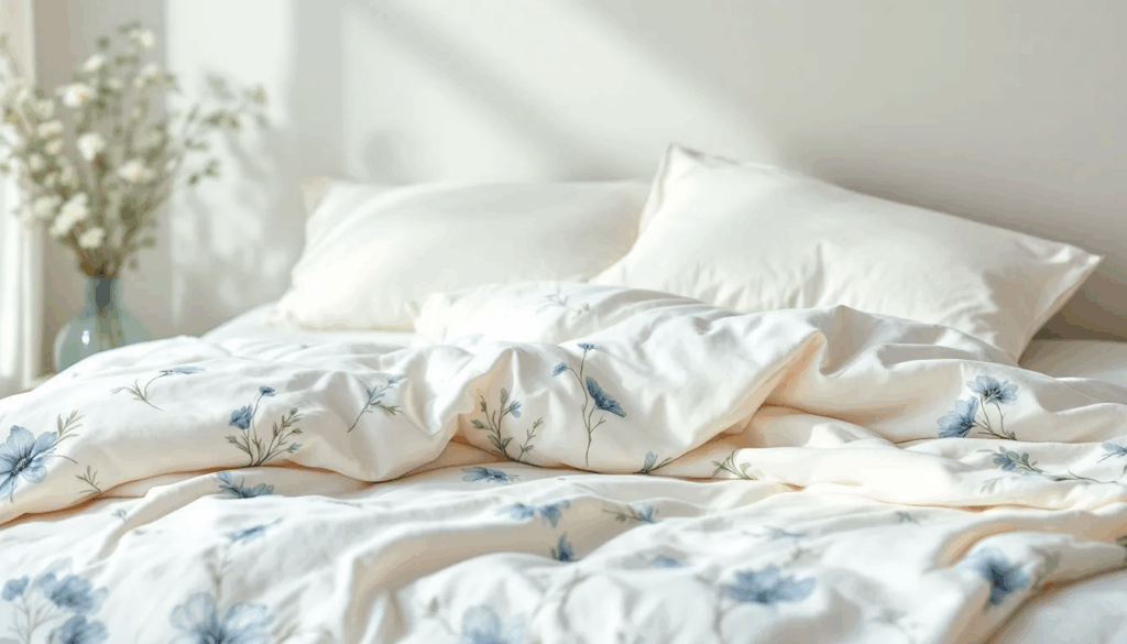 Beneficios de las sábanas de algodón, mostrando una cama bien arreglada.